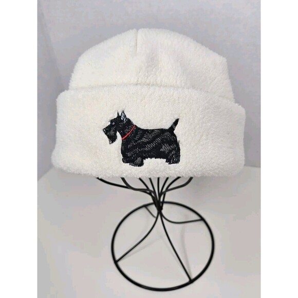 Your Breed Scottie Scottish Terrier Dog Embroidered White Beanie & Scarf Set - Picture 4 of 10